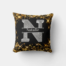 Personnalisé N Monogramme initial d'argent Votre n
