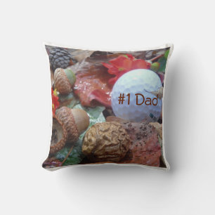 Coussin Personnalisé : Nom Automne laisse blanc balle de g