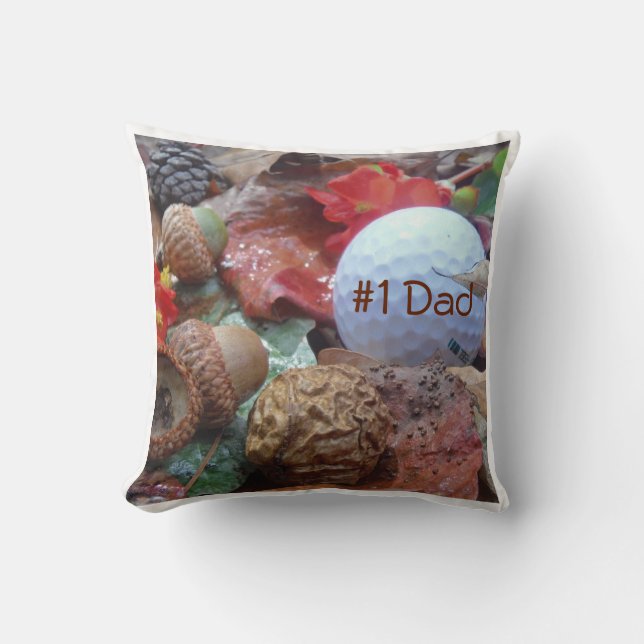 Coussin Personnalisé : Nom Automne laisse blanc balle de g (Recto)