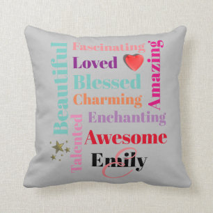 Coussin Personnalisé Nom Personnalisé Texte Personnalis