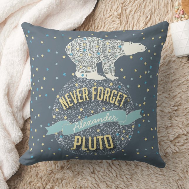Coussin Personnalisé N'Oubliez Jamais Pluton Ours Polaire (Couverture)