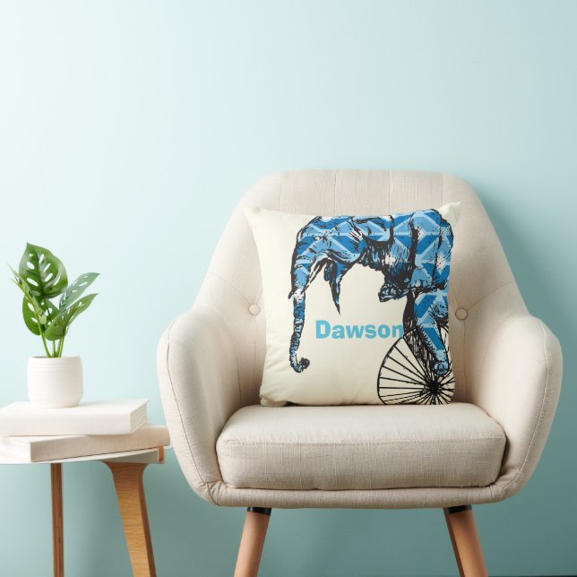 Coussin Personnalisé Nouveau bébé garçon's Room Circus Ele (Chaise)