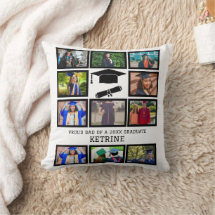 Coussin Personnalisé père fier de la diplômée 11 photo col