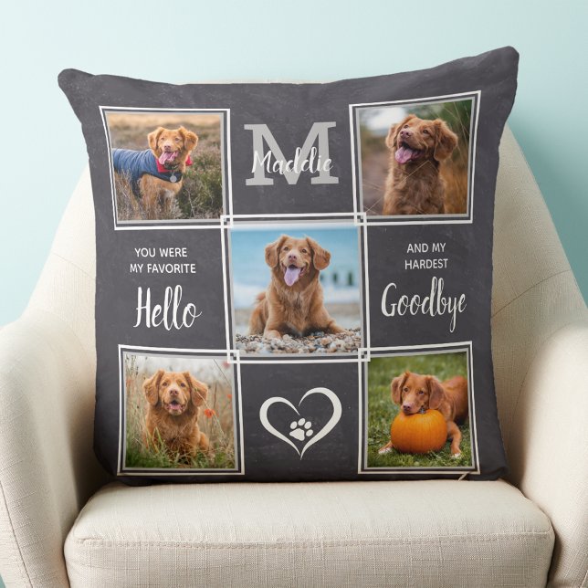 Coussin Personnalisé Pet Memorial Pet Perdre Photo Collage (Créateur téléchargé)