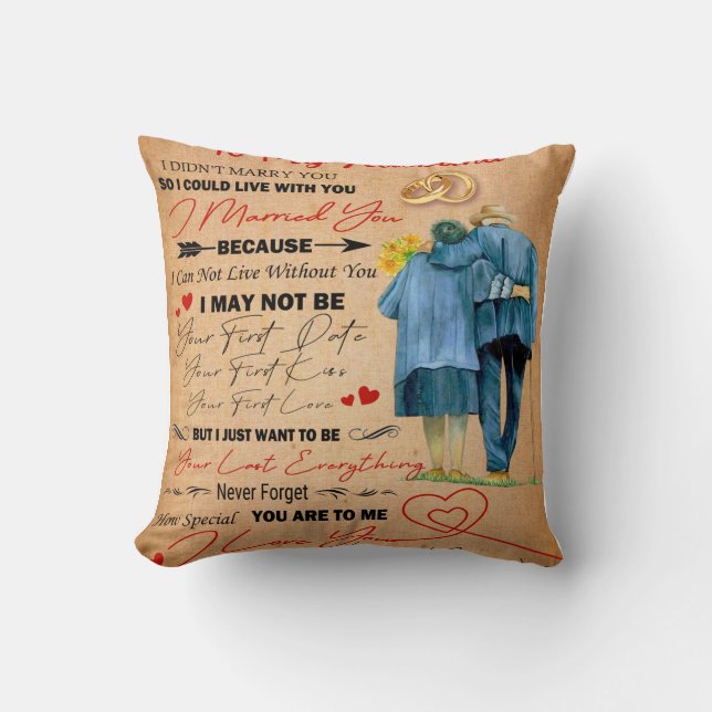 Coussin Personnalisé Pour Mon Mari, L'Anniversaire De Mon  (Recto)