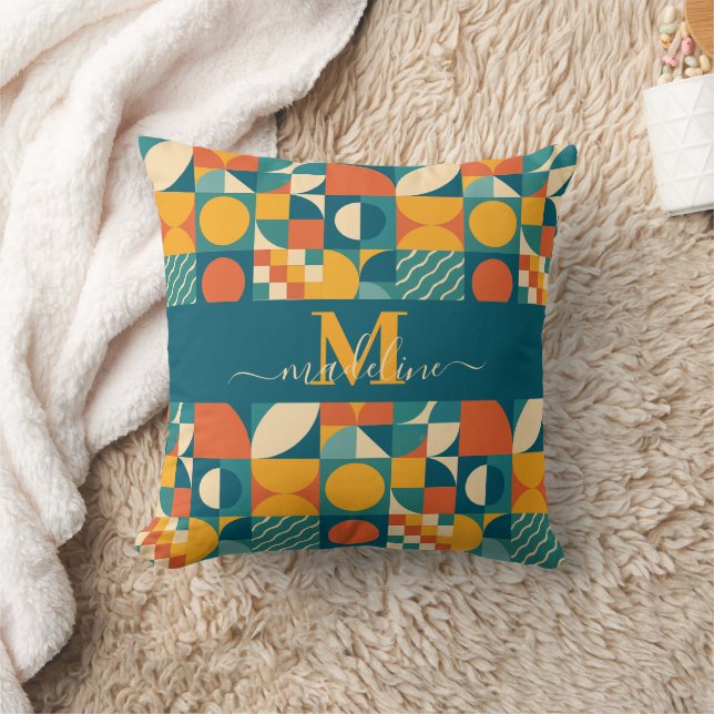 Coussin Personnalisé Retro géométrique coloré (Couverture)