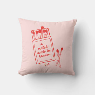 Coussin Personnalisé Un Mariage de Rêve Rouge & Rose
