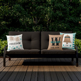 Coussin Personnalisé Unique Famille Cuivre & Turquoise