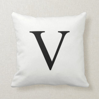 Coussin personnalisé | V initial de monogramme