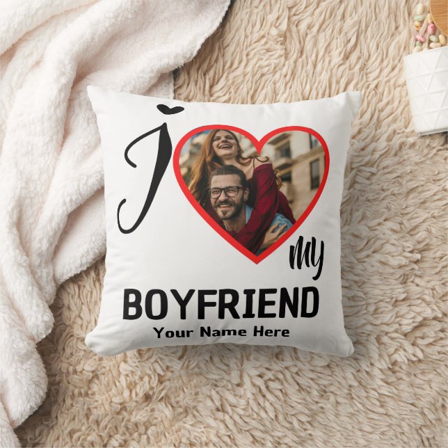 Coussin Personnalisé Valentines Coeur Photo J'aime Mon cop (Couverture)