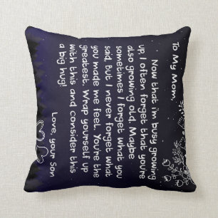 Coussin Personnalisée À Ma Mère Lettre D'Amour De Son P