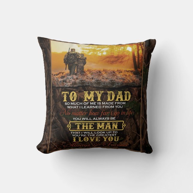 Coussin Personnalisée À Mon Père Lettre D'Amour Du Fils (Recto)