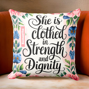 Coussin Personnalisée, elle est habillée en Force chrétien