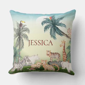 Coussin Personnaliser animal sauvage avec arbre de la jung