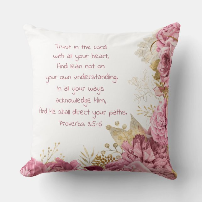 Coussin Personnaliser Bible Verse Christian Cadeau Jeter O (Recto)