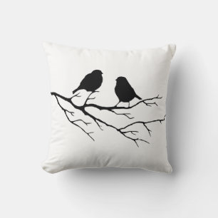 Coussin Personnaliser de la couleur Deux oiseaux dans l'ar
