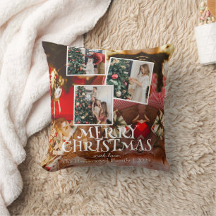 Coussin Personnaliser de Noël Rouge Moderne