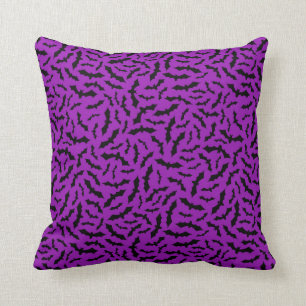 Coussin Personnaliser d'Halloween Chat-Bat Violet Coton 16