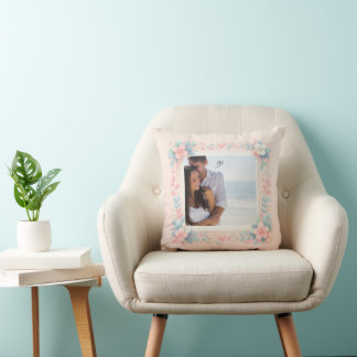 Coussin Personnaliser Fleurs roses Saint Valentin 2 Photo