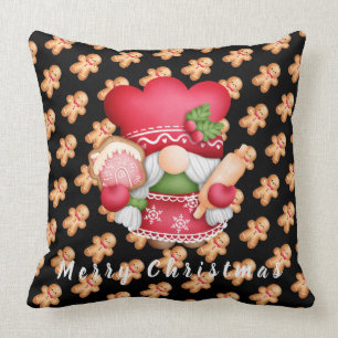 Coussin Personnaliser Gnome en pain d'épices Texte et coul