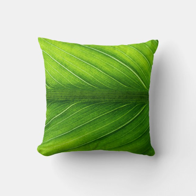 Coussin Personnaliser la belle feuille verte (Recto)