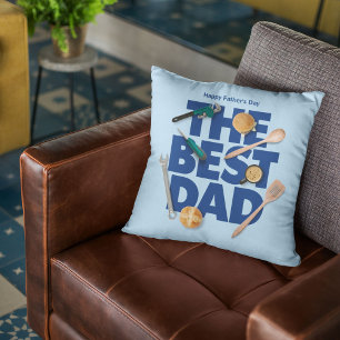 Coussin Personnaliser la Fête des pères heureuse   Le meil
