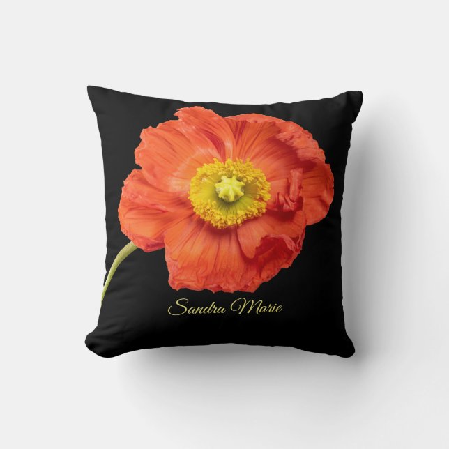 Coussin Personnaliser la fleur de pavot rouge (Recto)