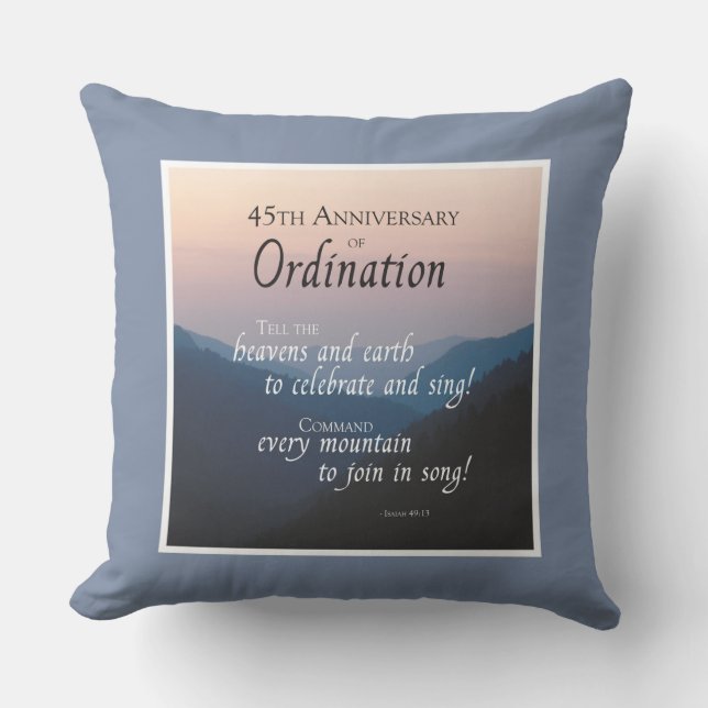 Coussin Personnaliser les fêtes d'Ordination du 45e annive (Recto)