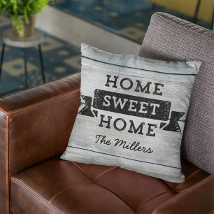 Coussin Personnaliser Nom Accueil Sweet Accueil Bois pâle 