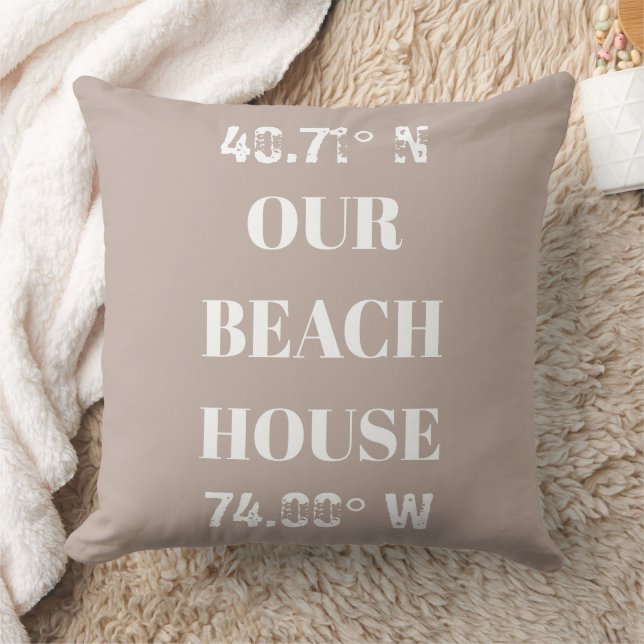 Coussin Personnaliser Nos Coordonnées Beach House (Couverture)