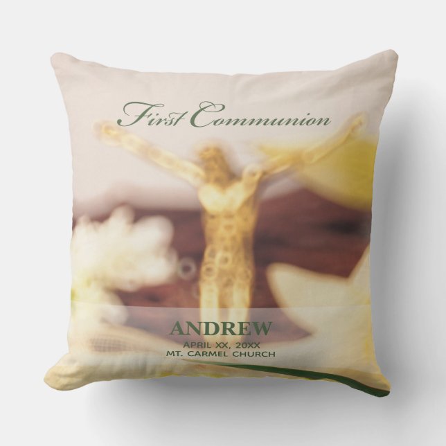 Coussin Personnaliser, Première communion Félicitations (Recto)