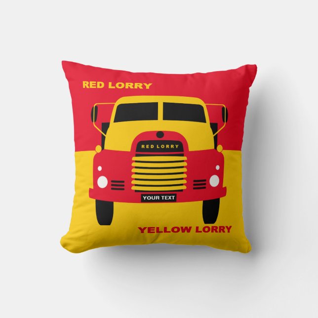 Coussin Personnaliser Retro Camion Rouge Camion Jaune (Recto)