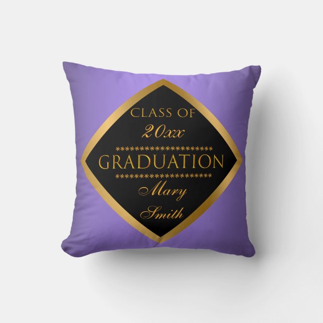 Coussin Personnaliser simple moderne or violet (Recto)