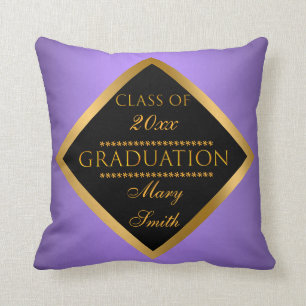 Coussin Personnaliser simple moderne or violet