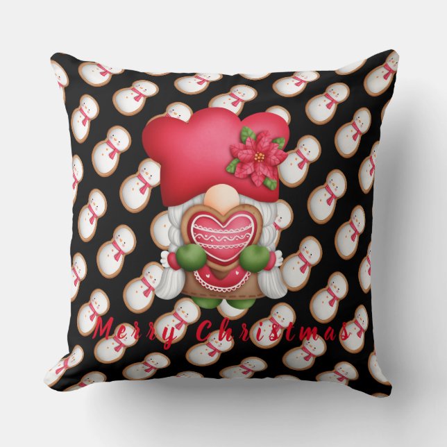 Coussin Personnaliser Snowman Gnome Texte et couleur 20"X2 (Recto)