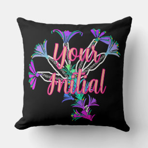 Coussin Personnalisez avec votre initiale florale