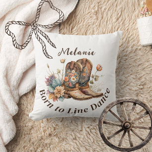 Coussin Personnalisez la danse en ligne Western Boho