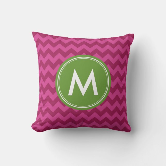 Coussin Personnalisez le Monogramme tendance de Chevron Pu (Recto)