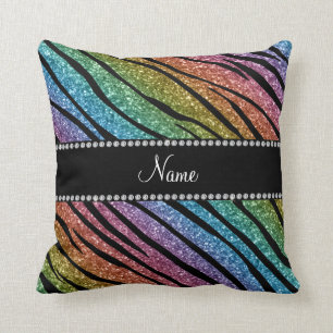Coussin Personnalisez les rayures nommées de zèbre de