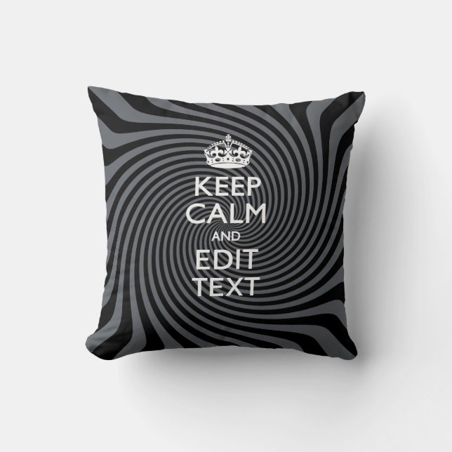 Coussin Personnalisez votre texte de garder le calme sur u (Recto)