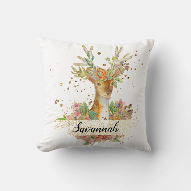 Coussin Personnalité de Floral Deer (Recto)