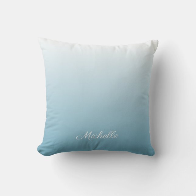 Coussin Personnel gradient ombre angel blue (Recto)