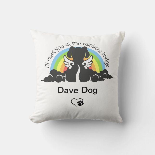 Coussin Perte d'animal de compagnie Rainbow Bridge Chien S (Recto)