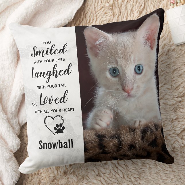 Coussin Pet Cat Memorial Personnalisé Photo Sympathie Pet  (Créateur téléchargé)
