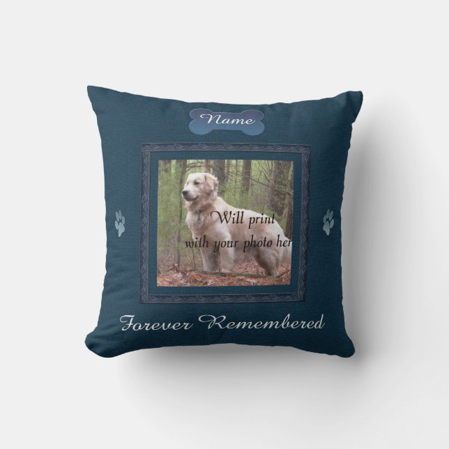 Coussin Pet Memorial - Élégant Parfait Souvenirs (Recto)