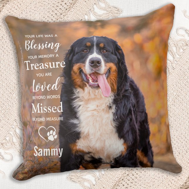 Coussin Pet Mémorial Sympathie personnalisée Cadeau Chien  (Créateur téléchargé)