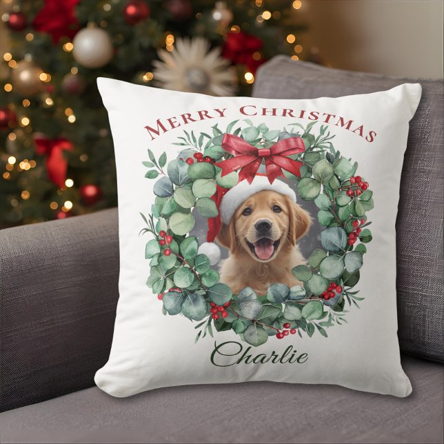 Coussin Pet Photo Christmas – Personalized Holiday Gift (Créateur téléchargé)