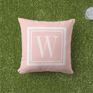 Coussin Pétale rose et blanc Carré classique Monogramme