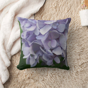 Coussin Pétales Bleu Hydrangea Gros plan
