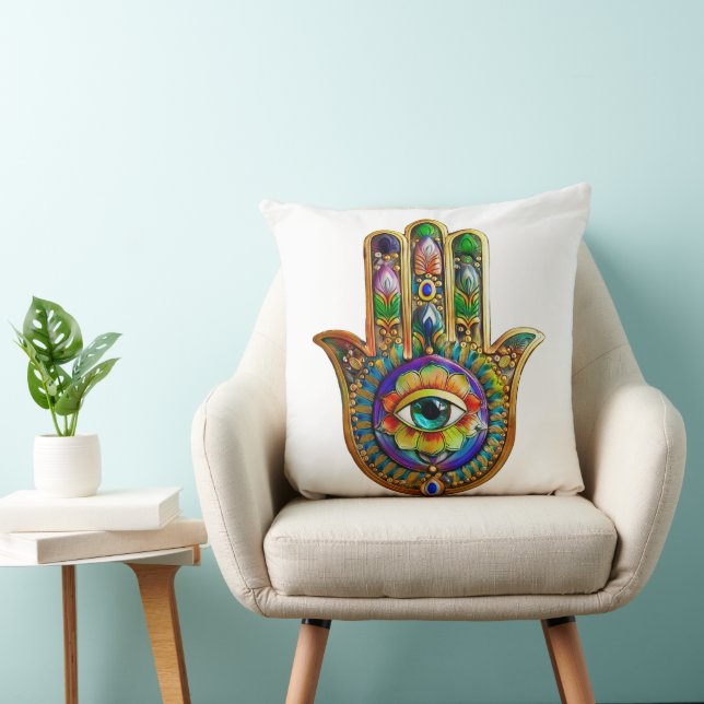 Coussin Pétales de fleurs colorées Turquoise Troisième oei (Chaise)